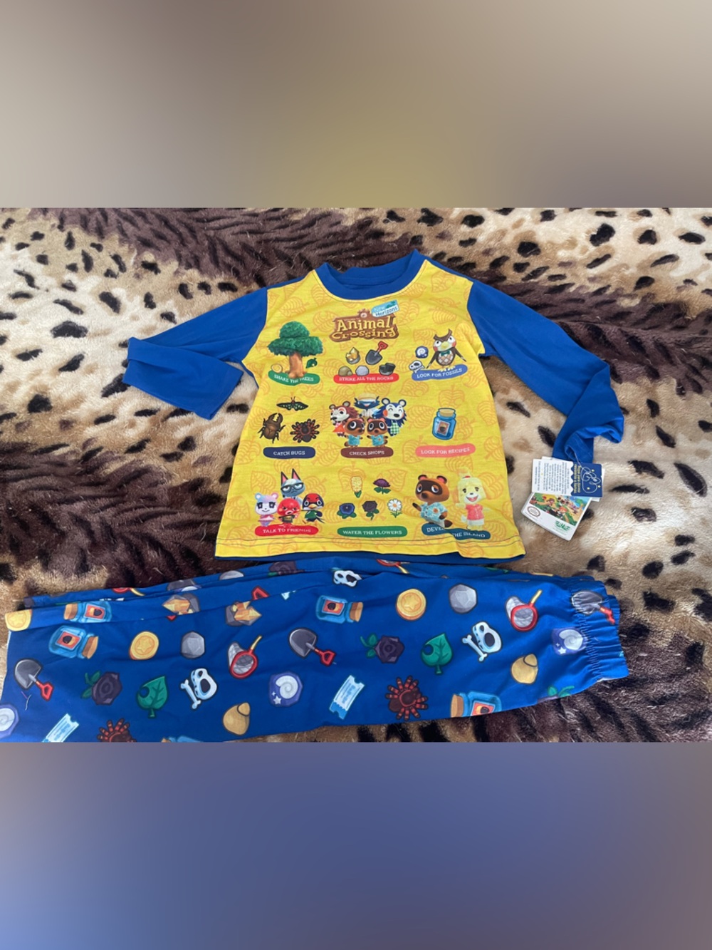 Animal Crossing Kids Pajama Set - Blue & Yellow